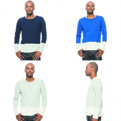 Sandinista (サンディニスタ) - 2Tone Cotton Knit Sweater