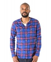 Sandinista サンディニスタ- Collarless Western Check Shirt