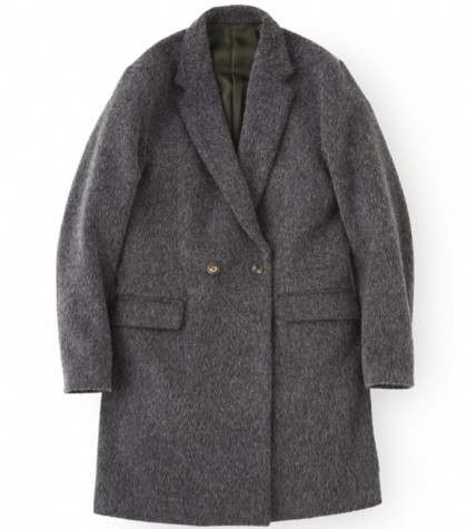 Sandinista サンディニスタ-Shaggy Alpaca Wool W-Coat GREY