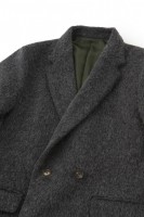 Sandinista サンディニスタ-Shaggy Alpaca Wool W-Coat GREY