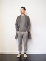 Sandinista サンディニスタ-Shaggy Alpaca Wool W-Coat GREY