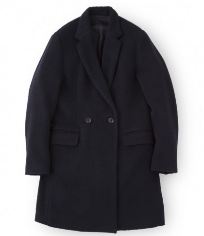 Sandinista  - Shaggy Alpaca Wool W-Coat NAVY
